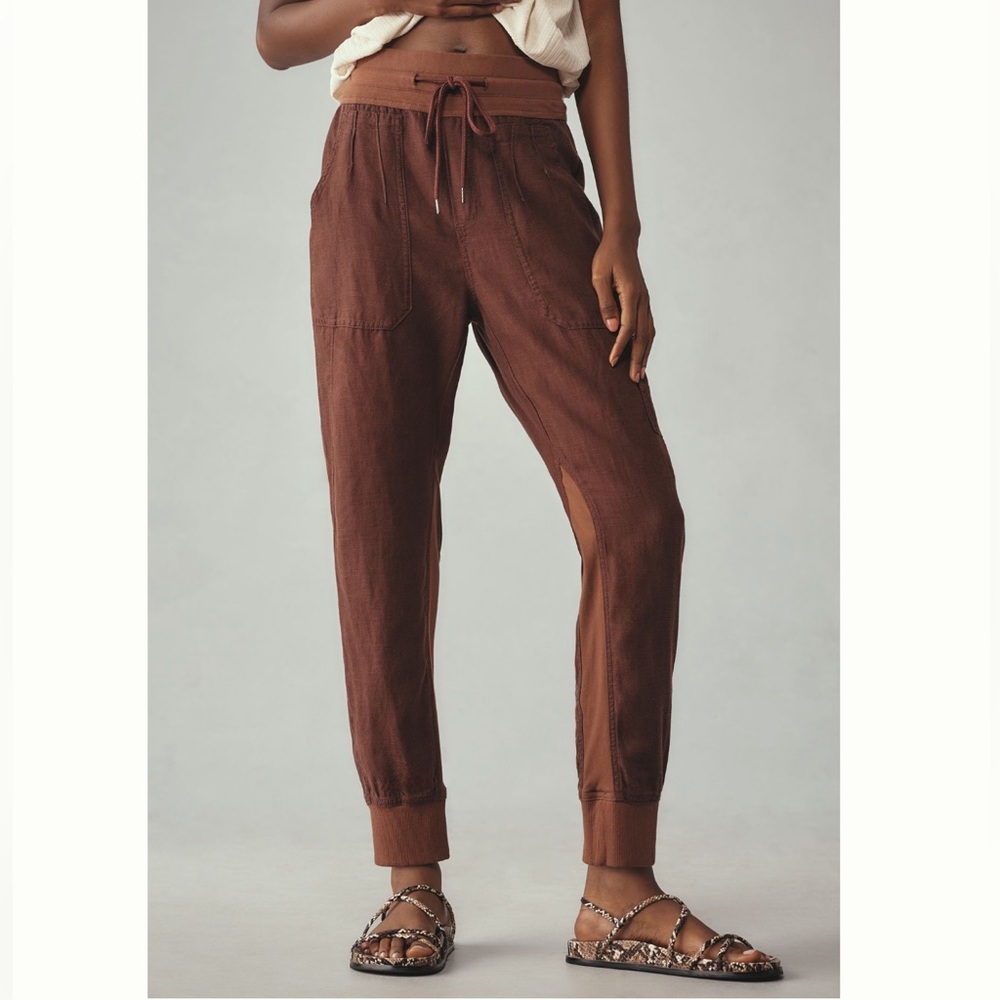 Anthropologie Nomad High-Rise Chocolate Brown Joggers